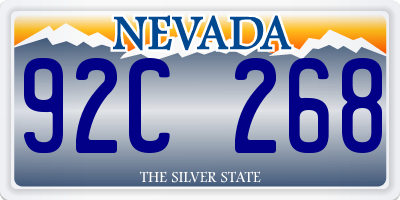 NV license plate 92C268