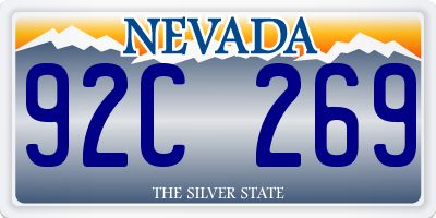 NV license plate 92C269