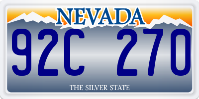 NV license plate 92C270