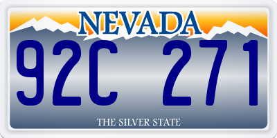 NV license plate 92C271