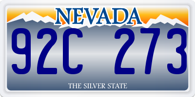 NV license plate 92C273