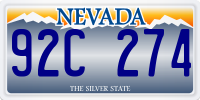 NV license plate 92C274