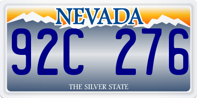 NV license plate 92C276