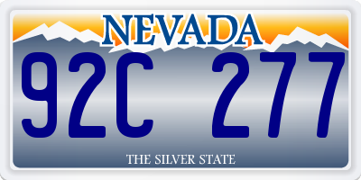 NV license plate 92C277