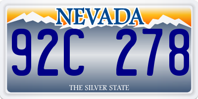 NV license plate 92C278