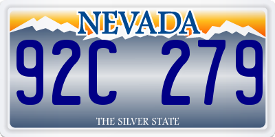 NV license plate 92C279