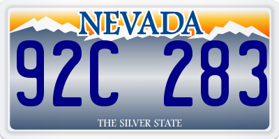 NV license plate 92C283