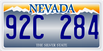 NV license plate 92C284