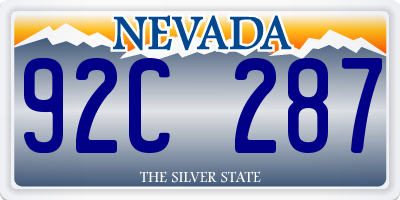 NV license plate 92C287