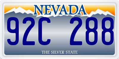 NV license plate 92C288