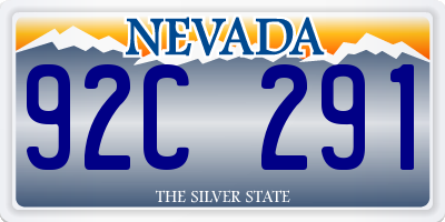 NV license plate 92C291