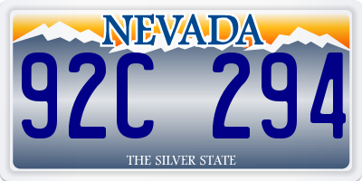 NV license plate 92C294