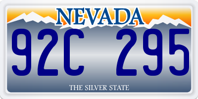 NV license plate 92C295