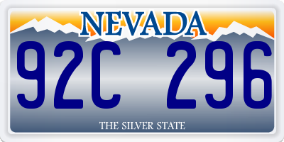 NV license plate 92C296