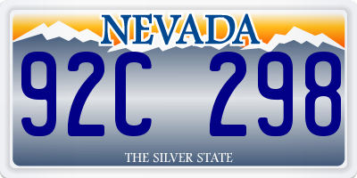 NV license plate 92C298