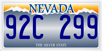 NV license plate 92C299