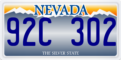 NV license plate 92C302