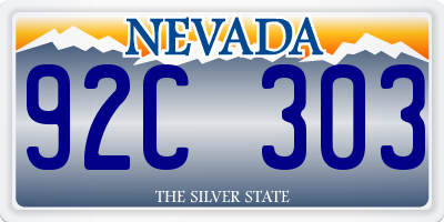 NV license plate 92C303