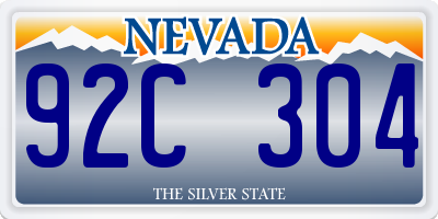 NV license plate 92C304