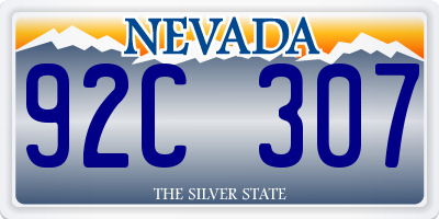 NV license plate 92C307