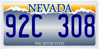 NV license plate 92C308