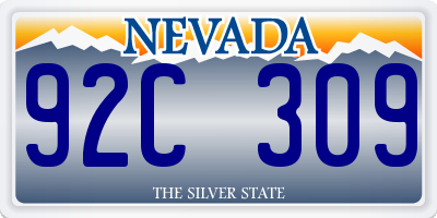 NV license plate 92C309