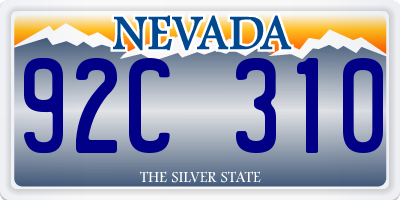 NV license plate 92C310