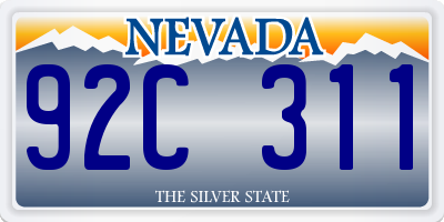 NV license plate 92C311