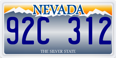 NV license plate 92C312