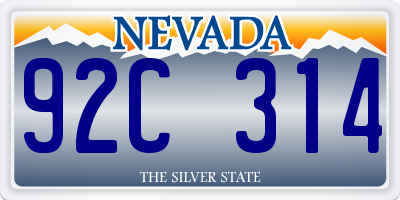 NV license plate 92C314