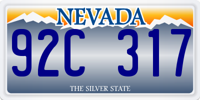 NV license plate 92C317