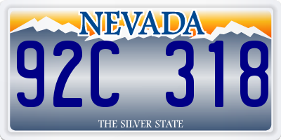 NV license plate 92C318