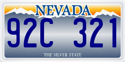 NV license plate 92C321