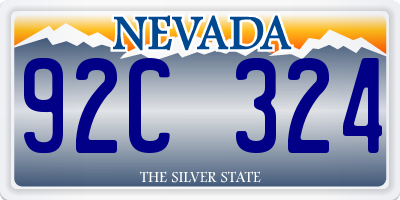 NV license plate 92C324