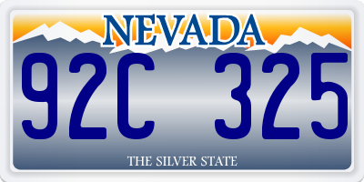 NV license plate 92C325