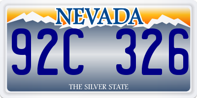 NV license plate 92C326