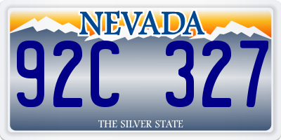 NV license plate 92C327