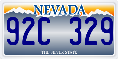 NV license plate 92C329