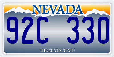 NV license plate 92C330