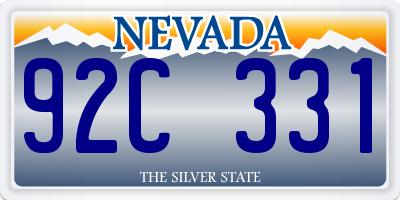 NV license plate 92C331