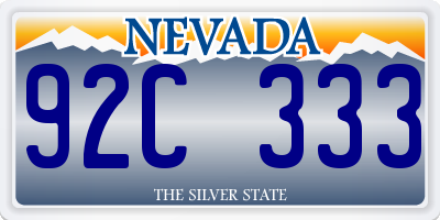 NV license plate 92C333