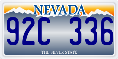 NV license plate 92C336