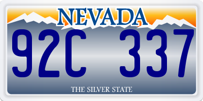 NV license plate 92C337