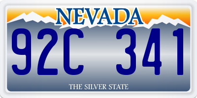 NV license plate 92C341