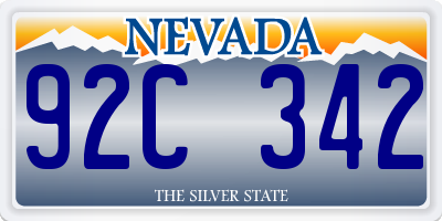 NV license plate 92C342