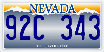 NV license plate 92C343