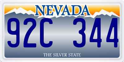 NV license plate 92C344