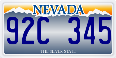 NV license plate 92C345