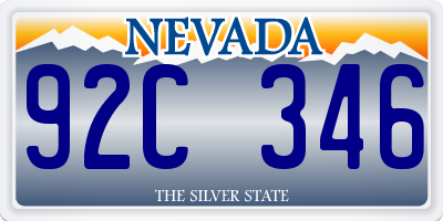 NV license plate 92C346