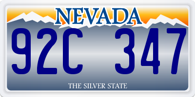 NV license plate 92C347